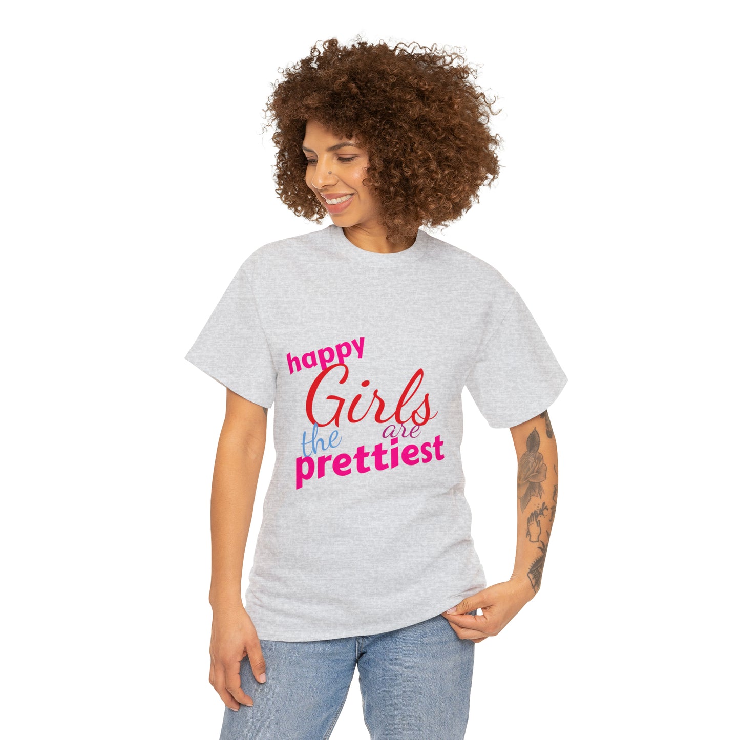 Short sleeve top - 'Happy Girls are the prettiest'