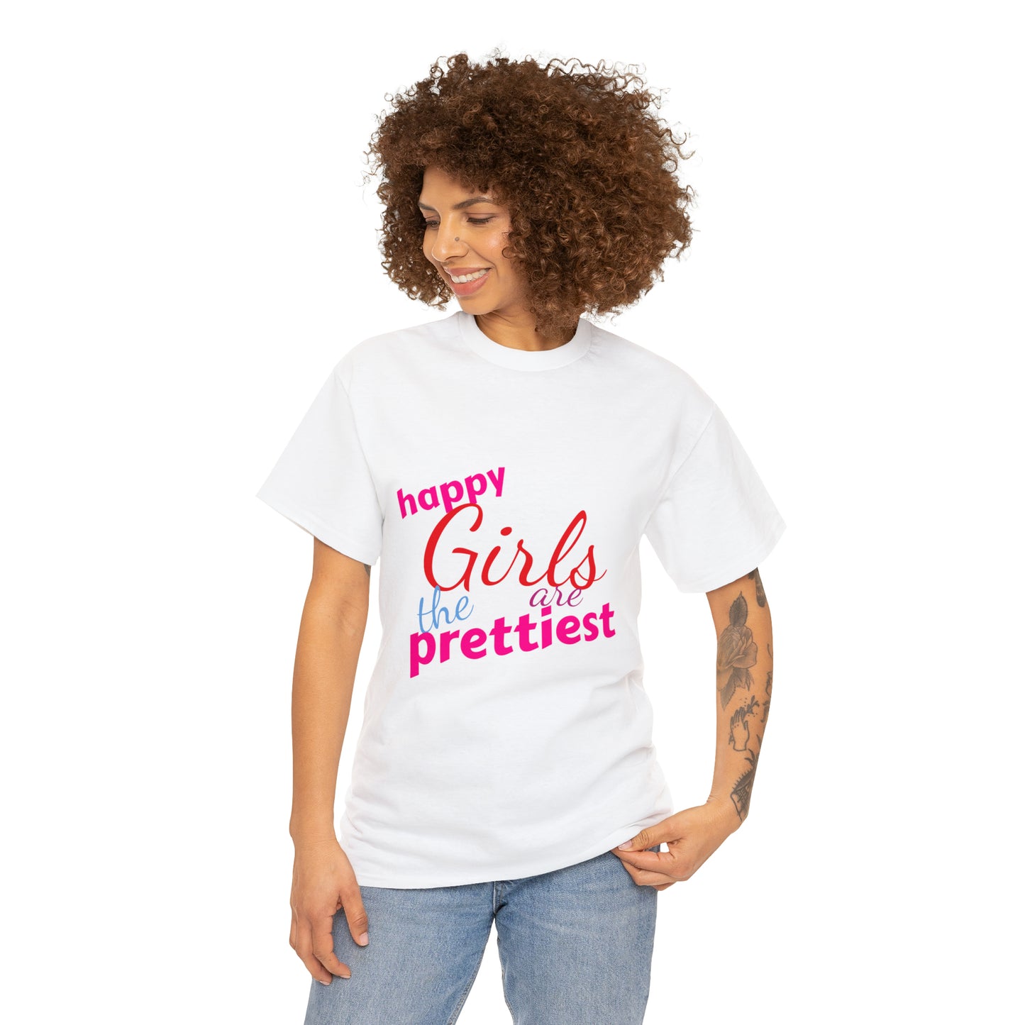 Short sleeve top - 'Happy Girls are the prettiest'