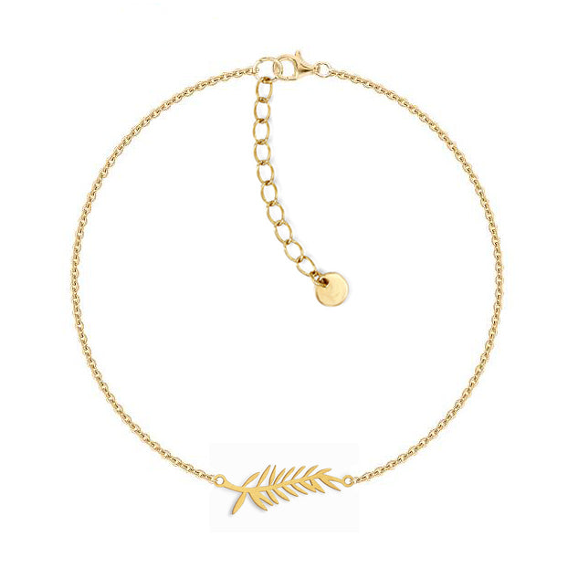 Gold Plated Leaf Chain Bracelet