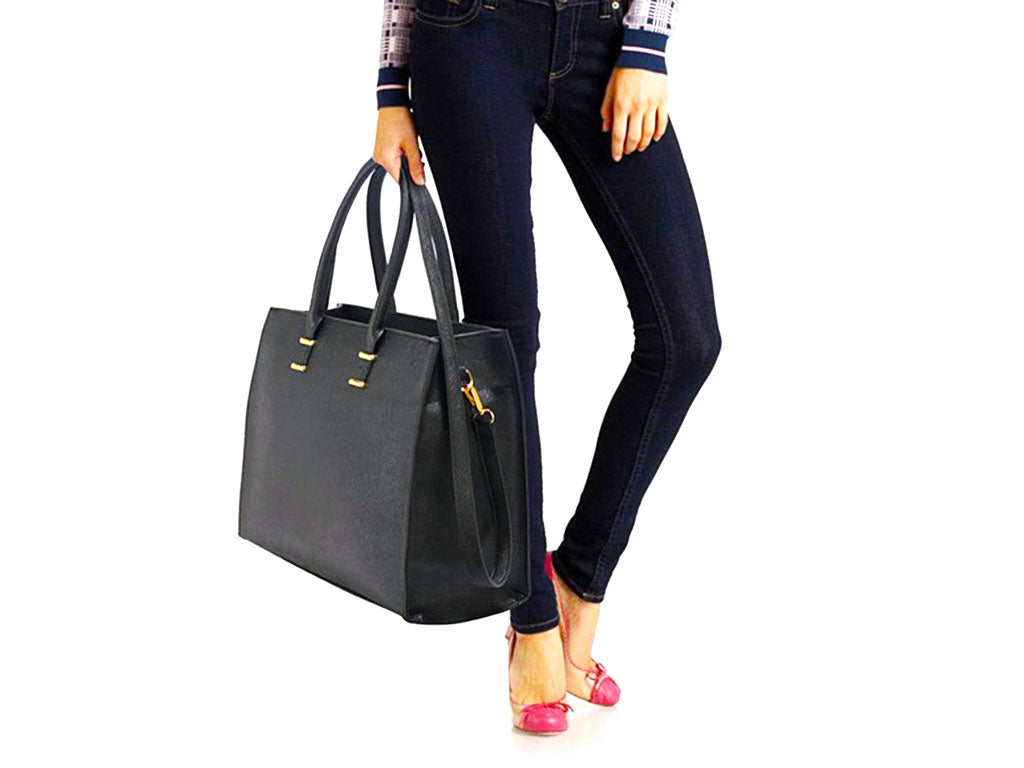 Spacious Fashion Tote Bag in Black 1