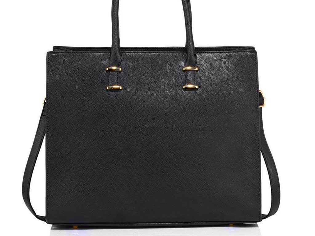 Spacious Fashion Tote Bag in Black