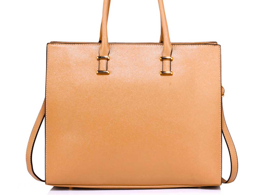 Spacious Fashion Tote Bag in Brown