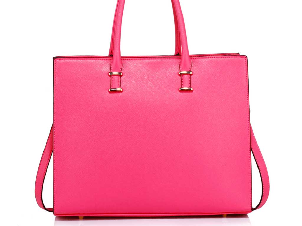 Spacious Fashion Tote Bag in Pink