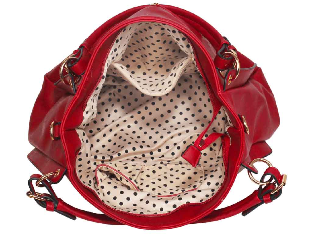 Elegant Voluminous Handbag in Red 1
