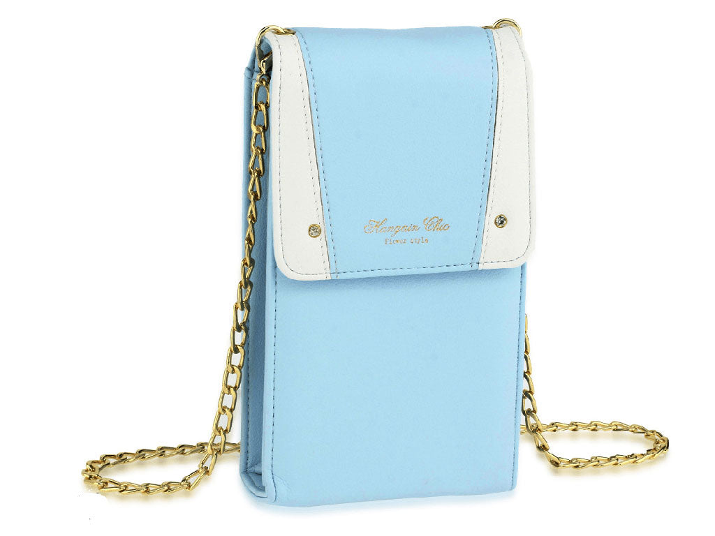 Chick Handbag with Gold Chain Strap in Blue