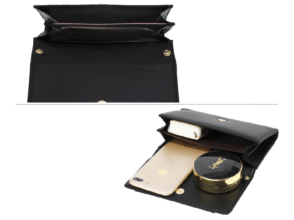Mini Cross Shoulder Handbag with Gold Chain in Black 1