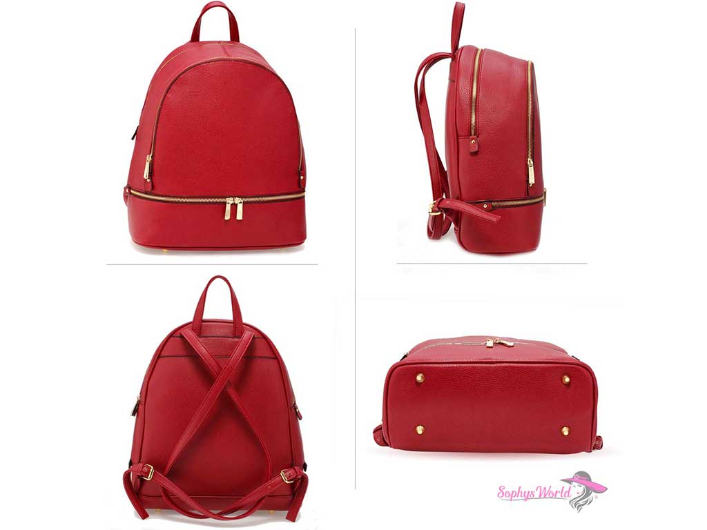 Trendy Red Rucksack with Spacious Interior 2