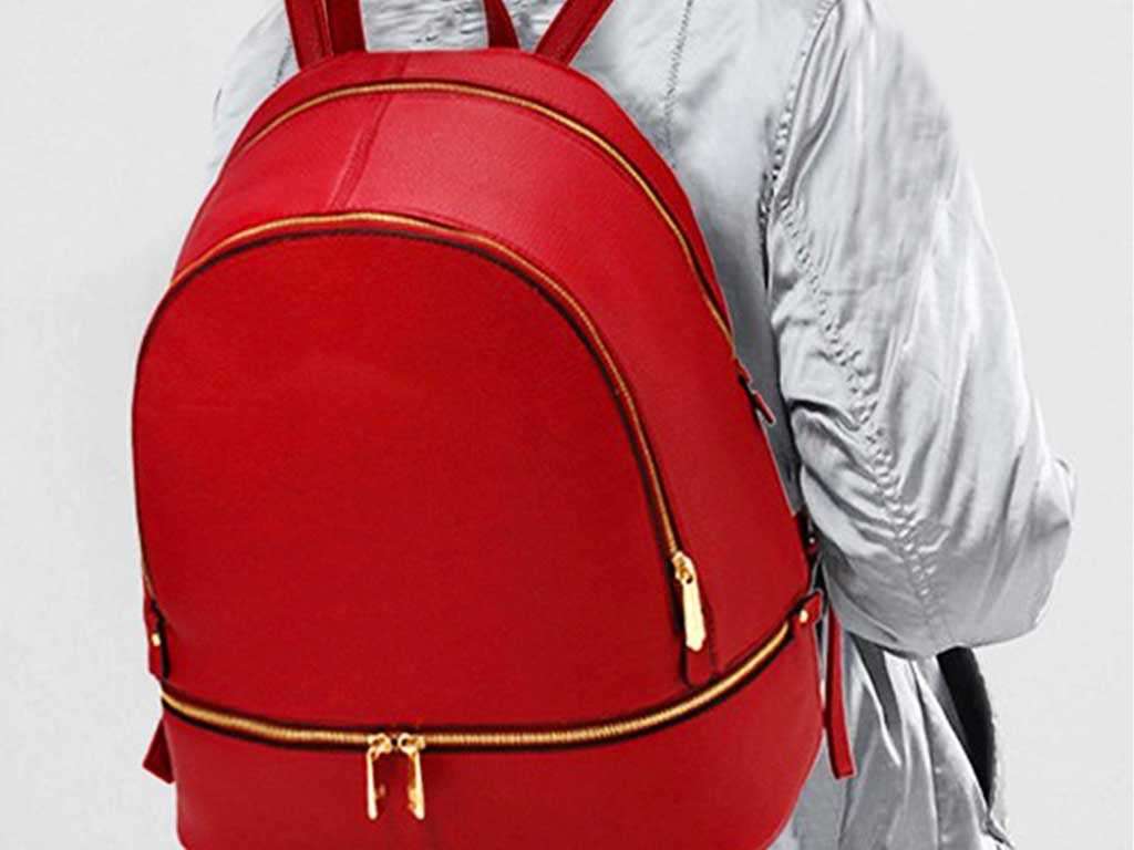Trendy Red Rucksack with Spacious Interior 1