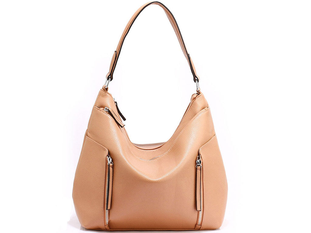 Elegant Voluminous Handbag in Light Brown