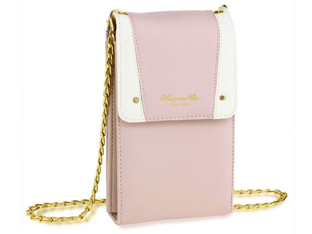 Chick Handbag with Gold Chain Strap in Pink