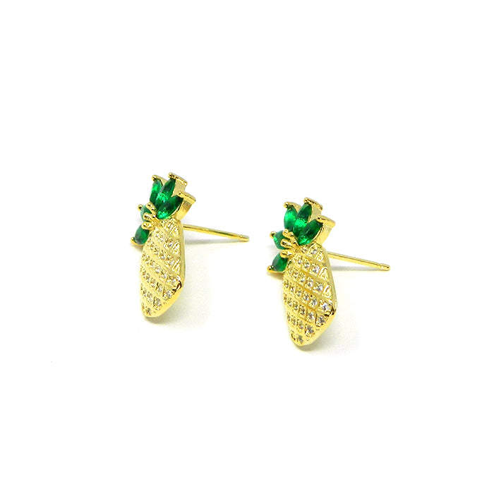 Pineapple Earrings with Cubic Zirconia 2