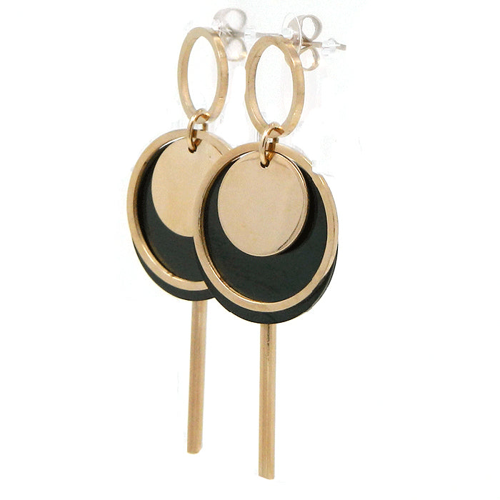 Rose Gold Plated Hoop Disc Earring 2