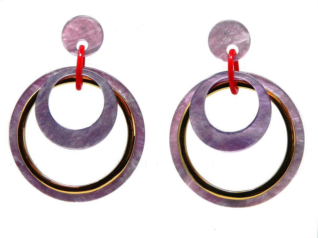 Light Purple Acrylic Stud Hoop Earring
