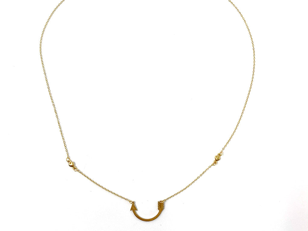 Bent Arrow Pendant Necklace in Gold 1