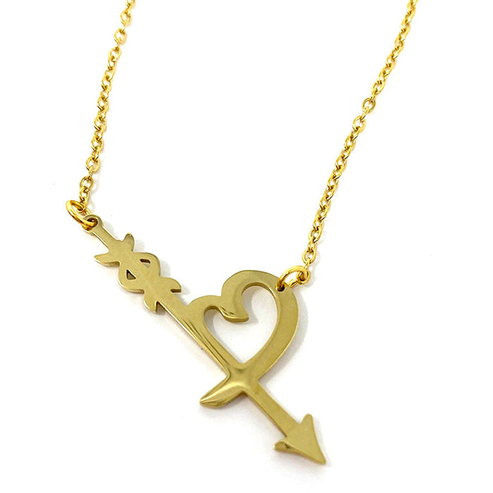 Heart Arrow Gold Plated Pendant Necklace 1