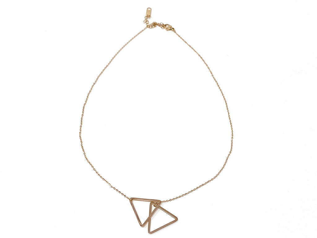 Double Triangle Rose Gold Tone Necklace 2