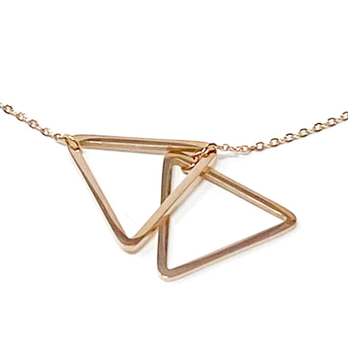 Double Triangle Rose Gold Tone Necklace 1