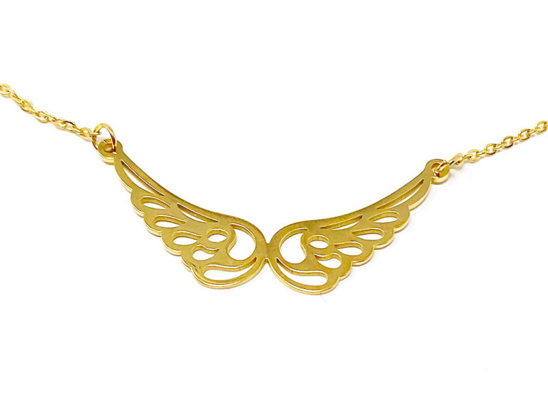 Gold Plated Angel Wings Chain Necklace 1