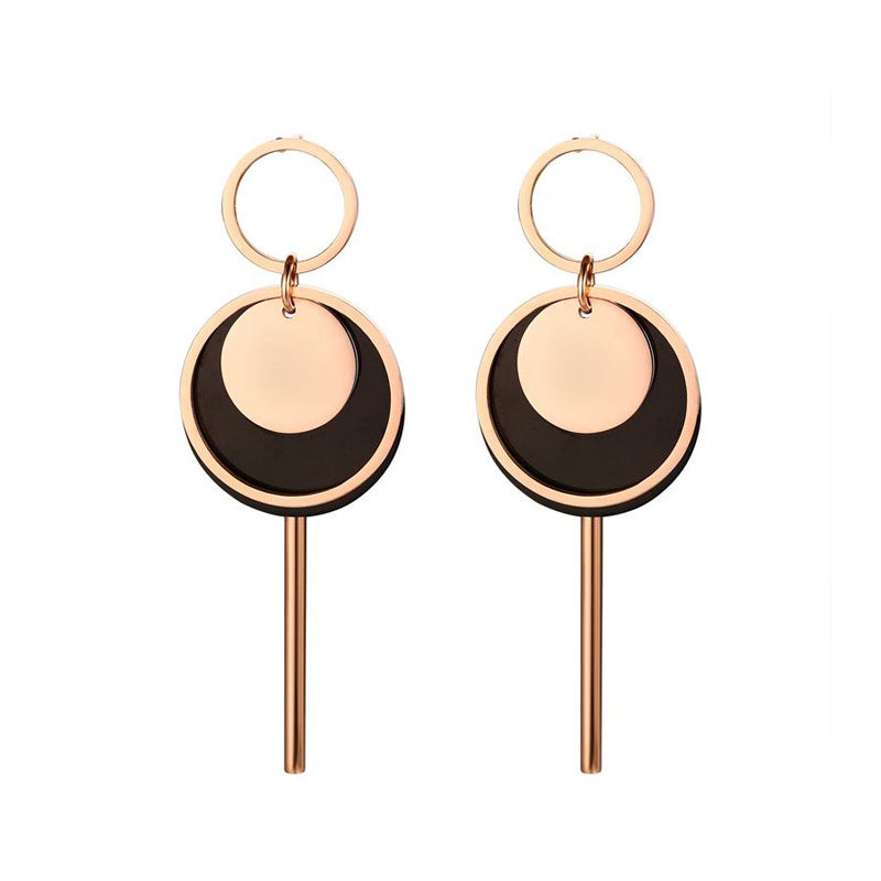 Rose Gold Plated Hoop Disc Earring